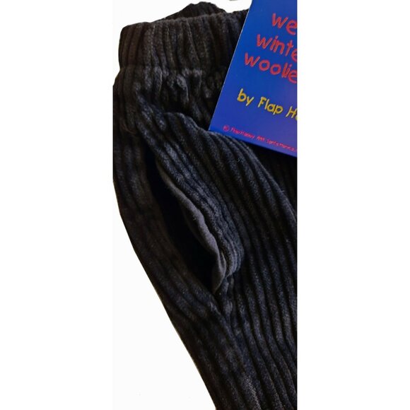 Vintage Y2K Flap Happy Black Corduroy Pants Boys 12M Wide Wale Pull On USA 90s - Picture 5 of 6